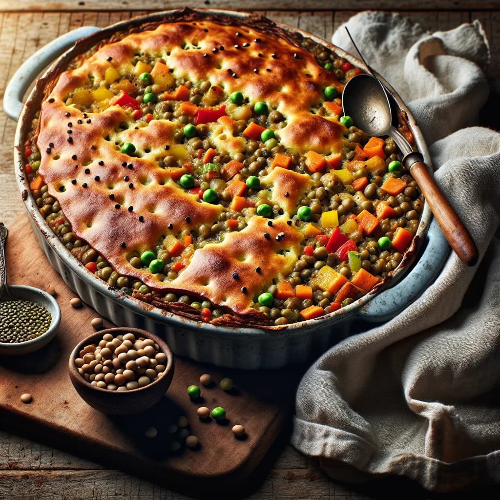 Veganer Linsen-Gemüse-Auflauf