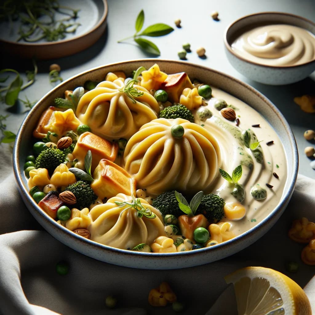 Veganer Maultaschen-Auflauf mit Creme Vega