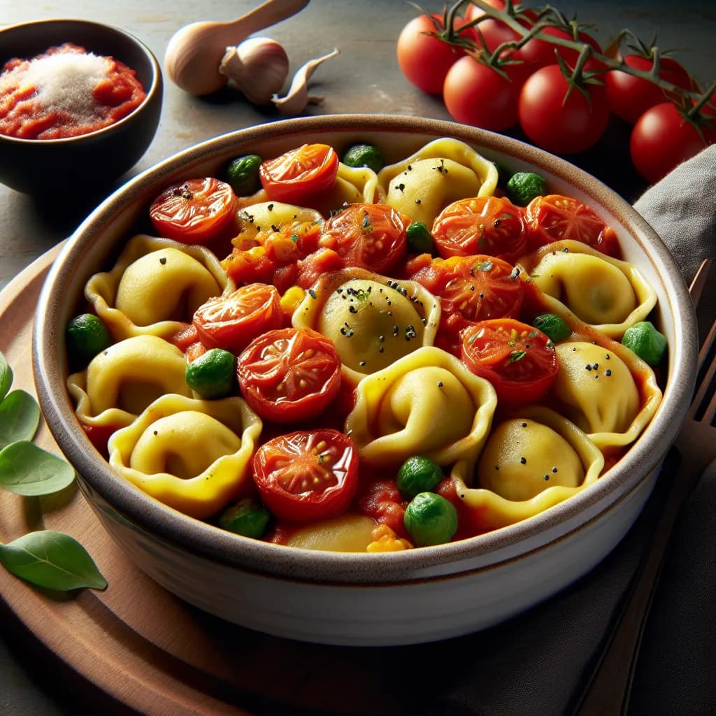 Veganer Maultaschen-Auflauf mit Passierten Tomaten