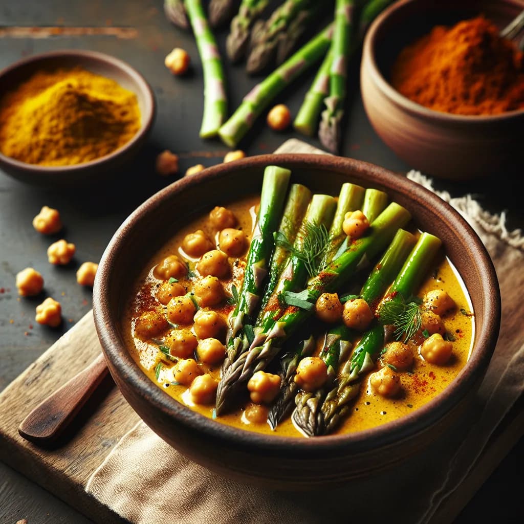 Veganes Spargel-Kichererbsen-Curry