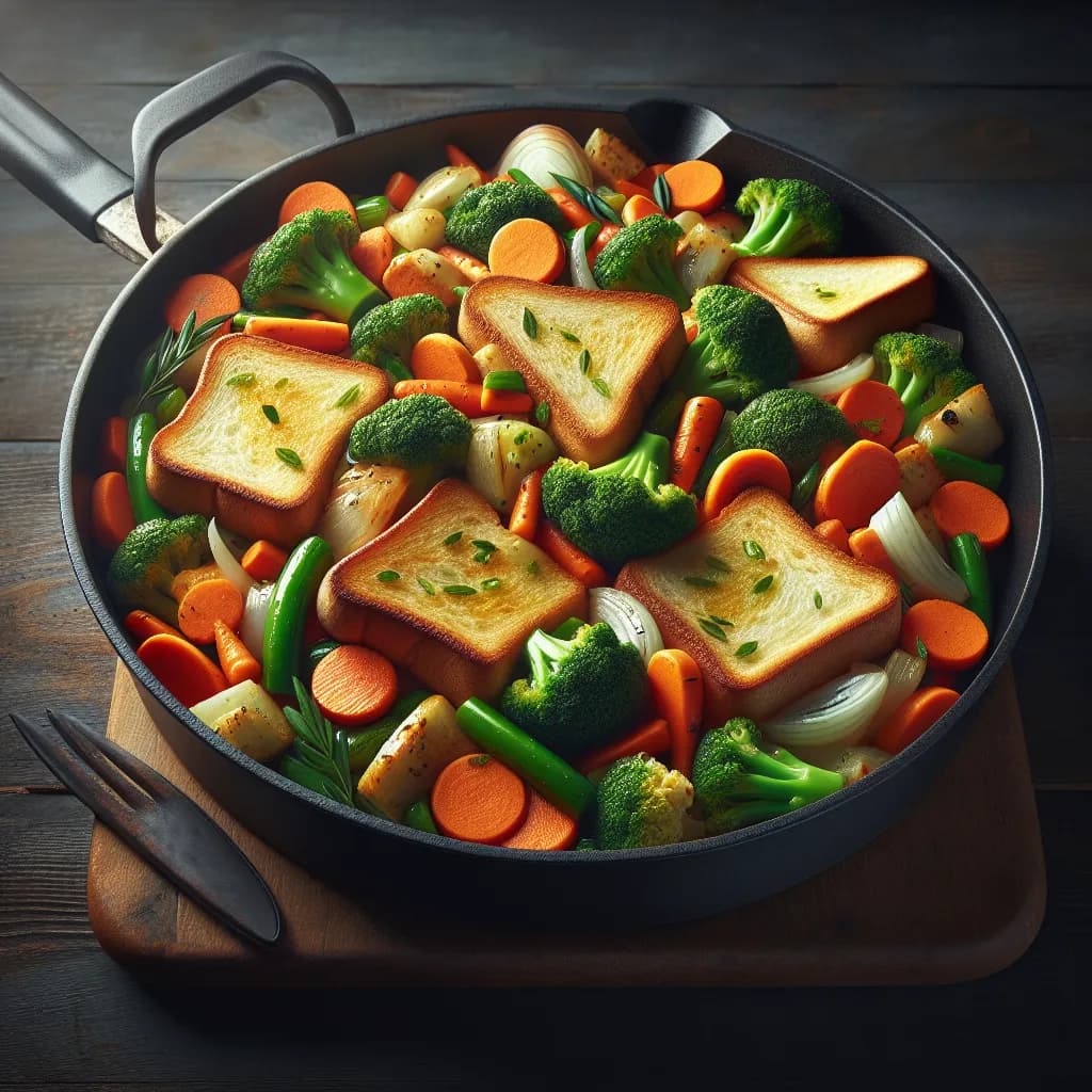 Vegetable Bread Stir-Fry