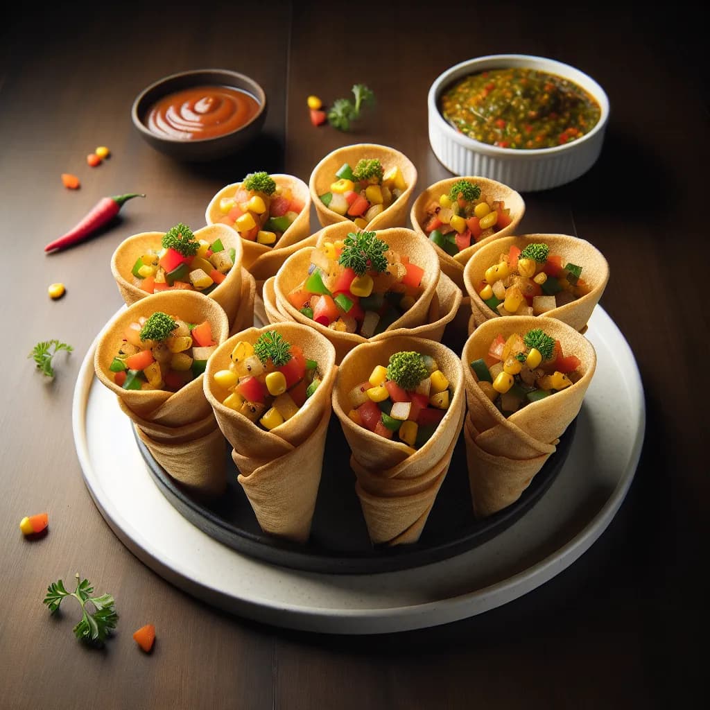 Vegetable Papad Cones