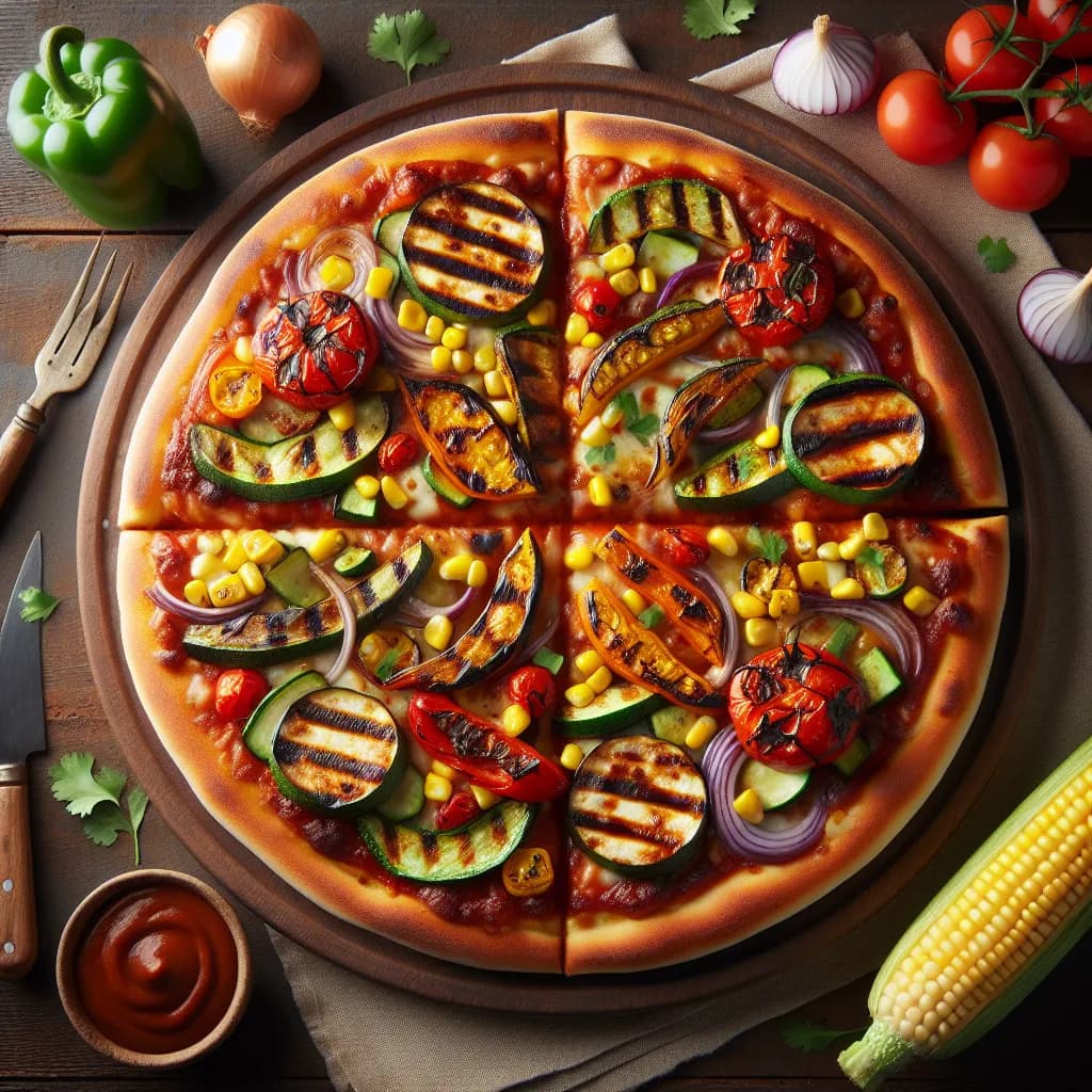 Vegetarian BBQ Pizza