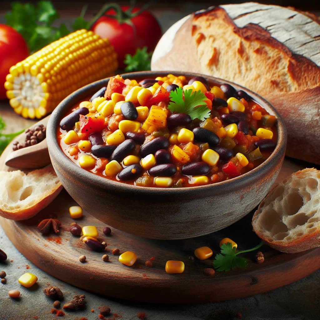 Vegetarian Corn and Bean Chili