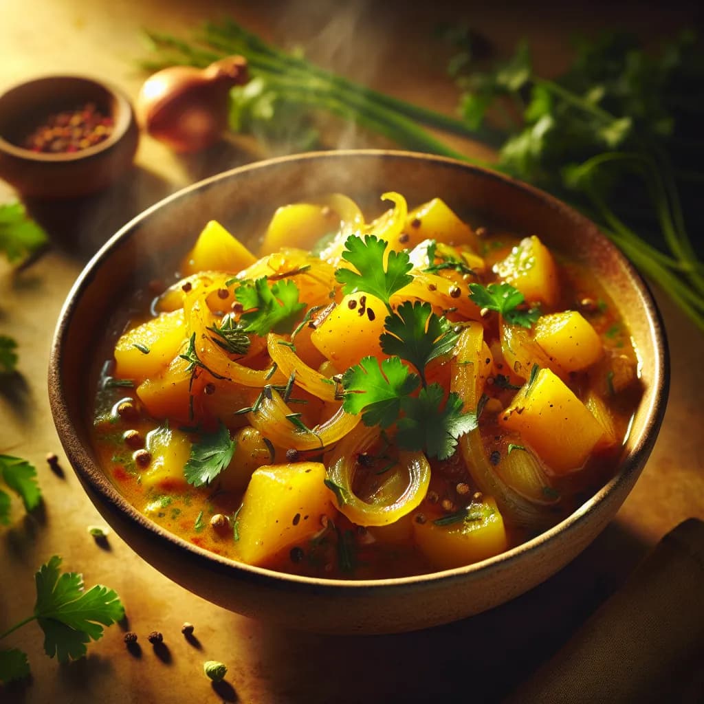 Vegetarian Potato and Onion Curry