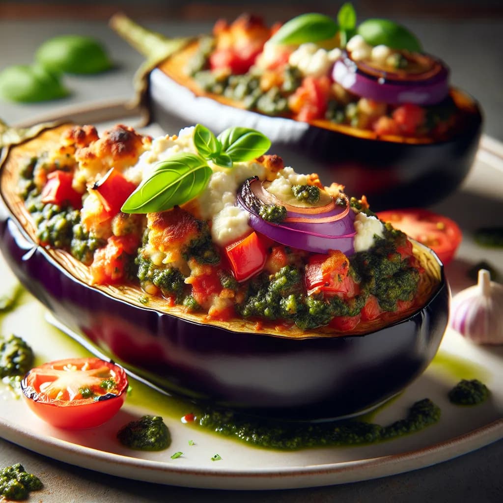 Vegetarian Stuffed Eggplant