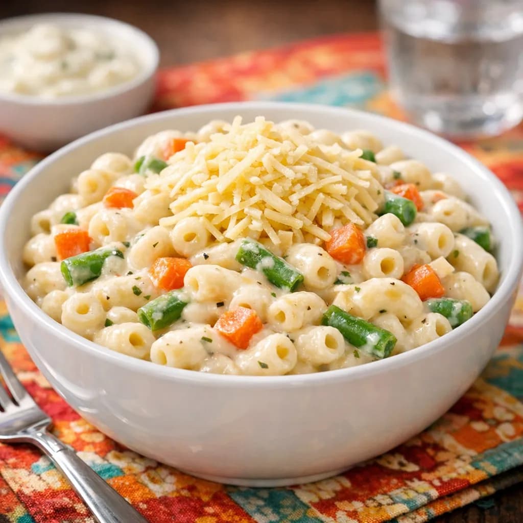 Vegetarian White Sauce Macaroni with Mayo