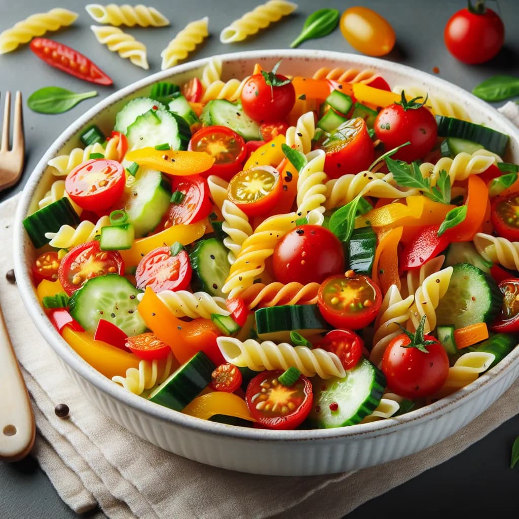 Vegetarischer Nudelsalat