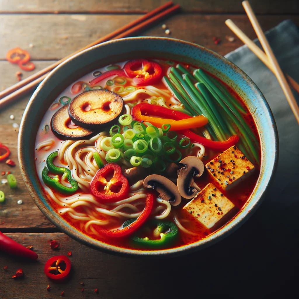 Vegetarisches Scharfes Ramen