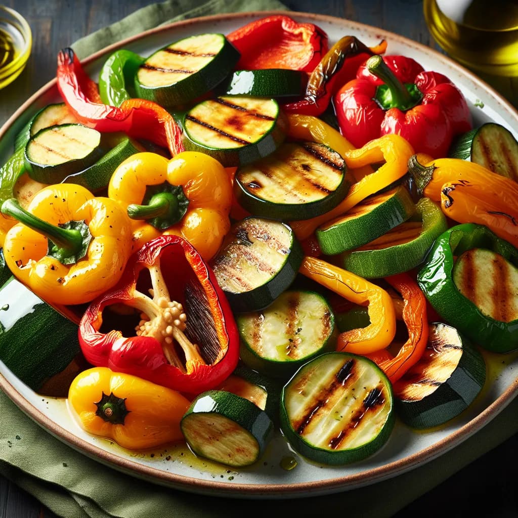 Verdure Arrostite nella Friggitrice con Peperoni e Zucchine
