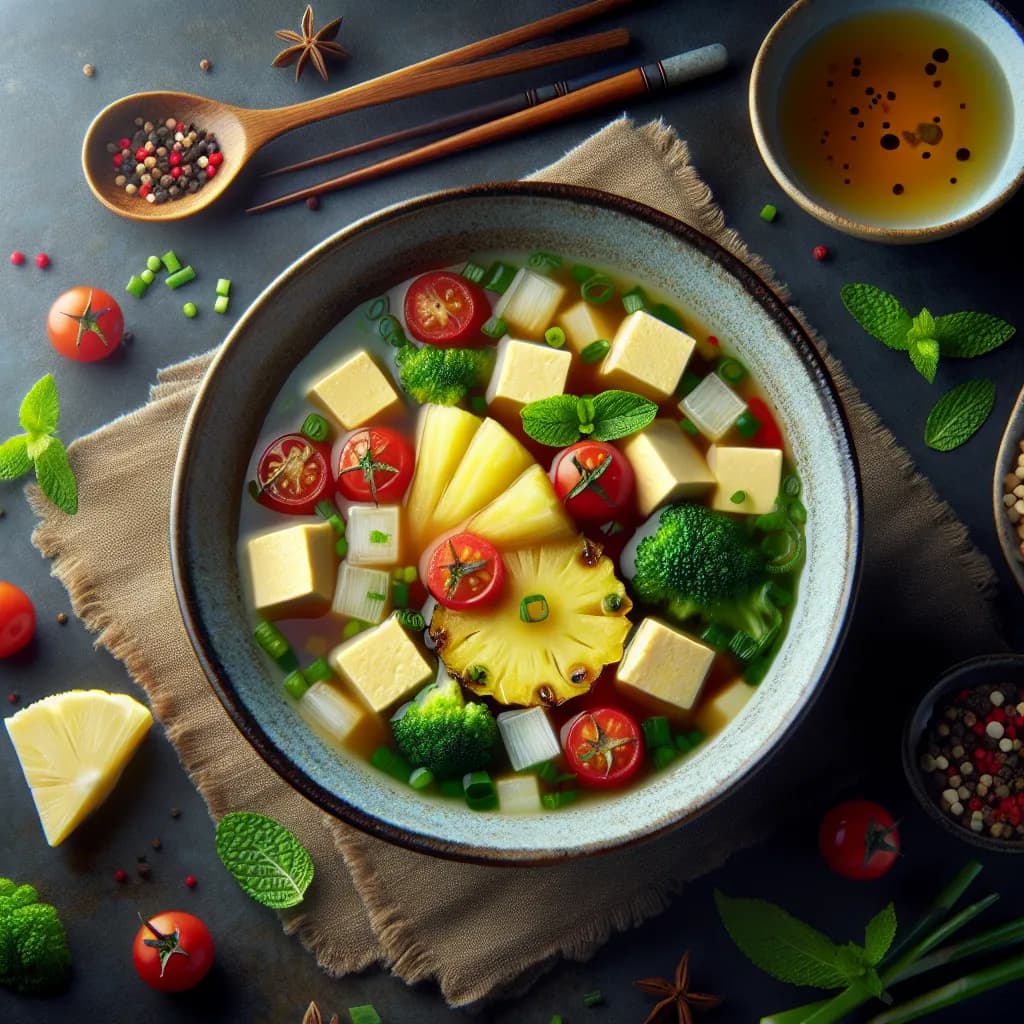 Vietnamese Sour Tofu Soup (Canh Chua Dau Hu)