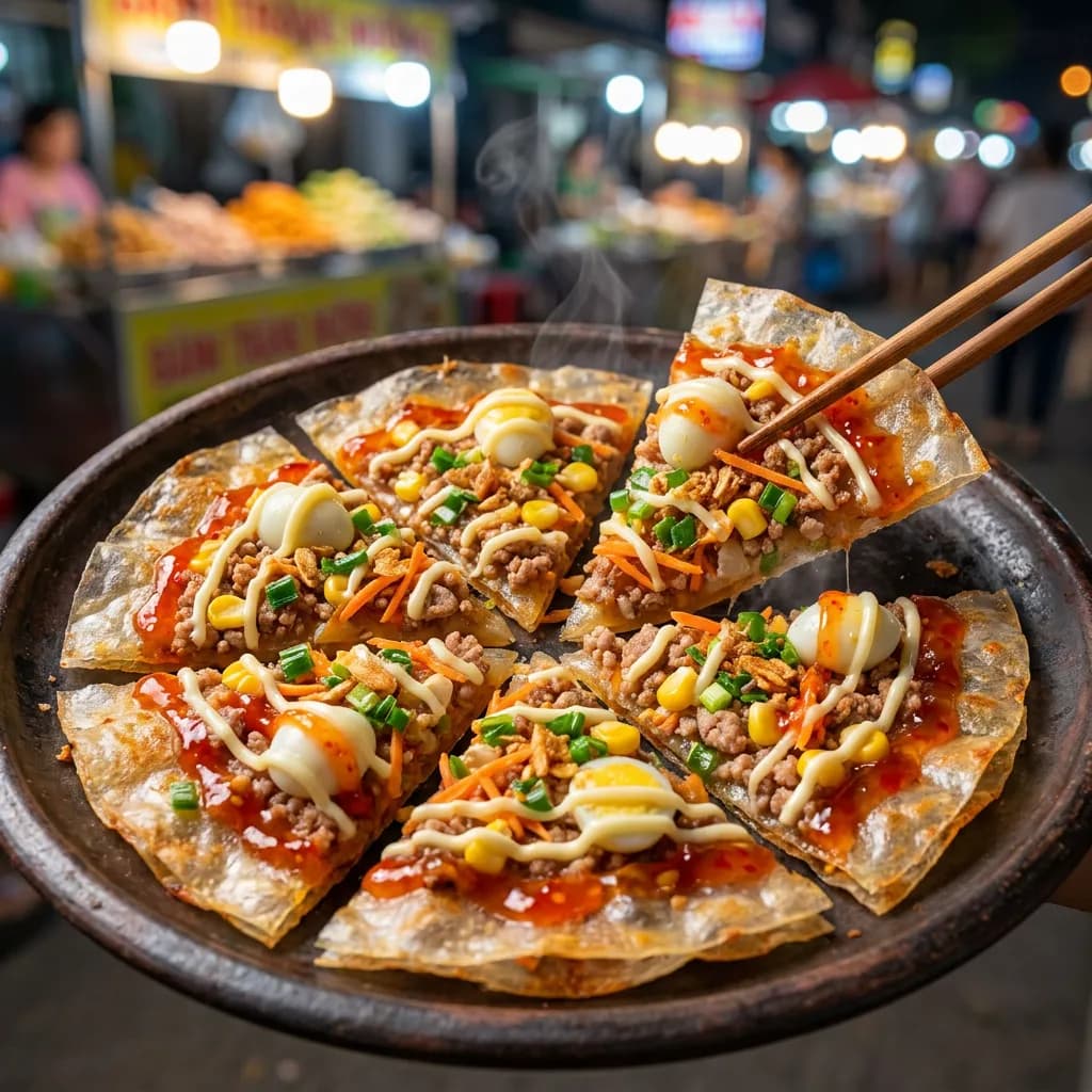 Vietnamese Style Rice Paper Pork Pizzas