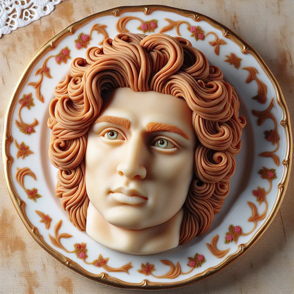 Viso in Pasta di Zucchero Fondant Classico con Capelli