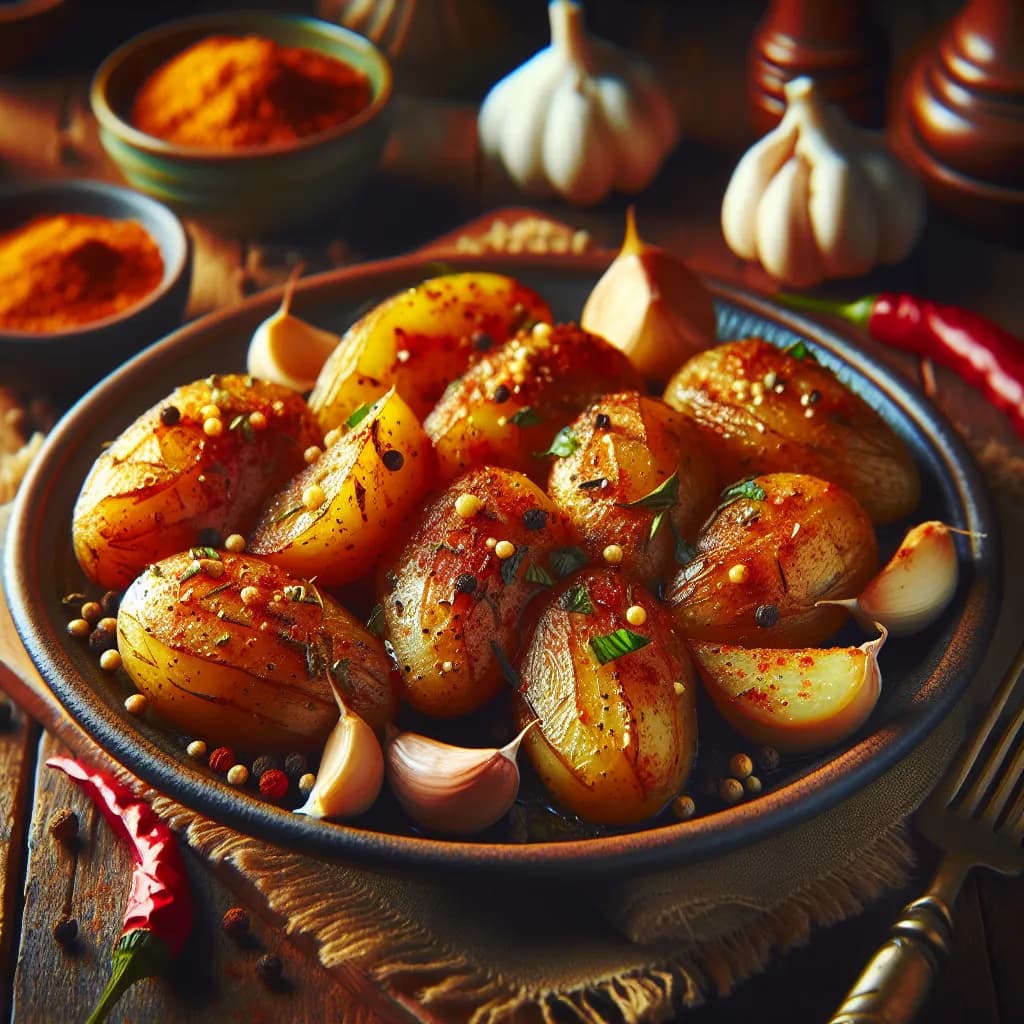 Würzige Knoblauch-Kartoffeln aus dem Ofen