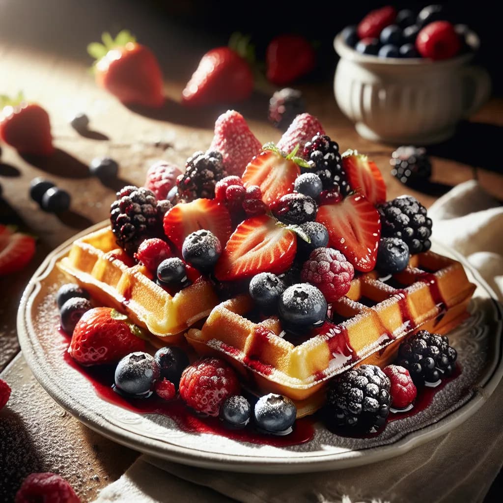 Waffeln mit Beeren
