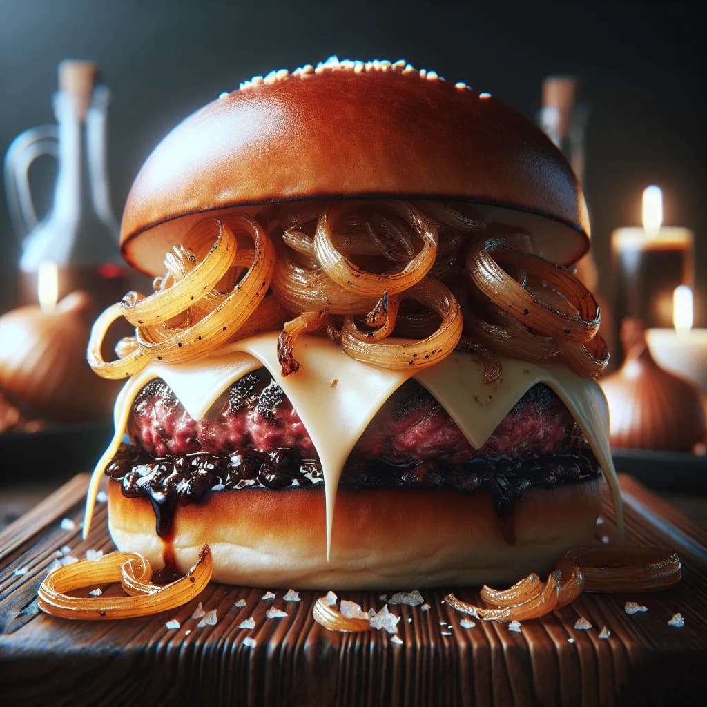 Wagyu Burger with Caramelized Onions