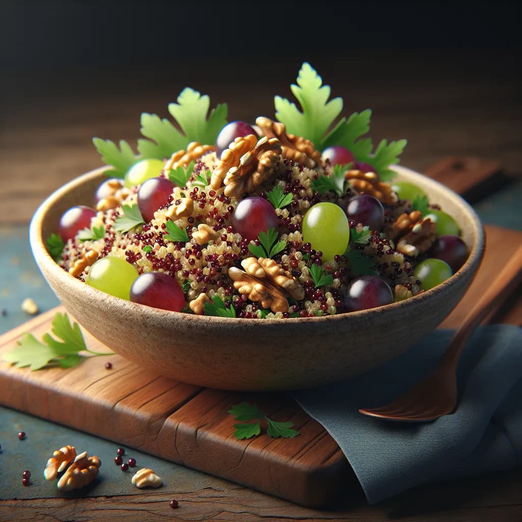 Walnut and Grape Quinoa Bowl