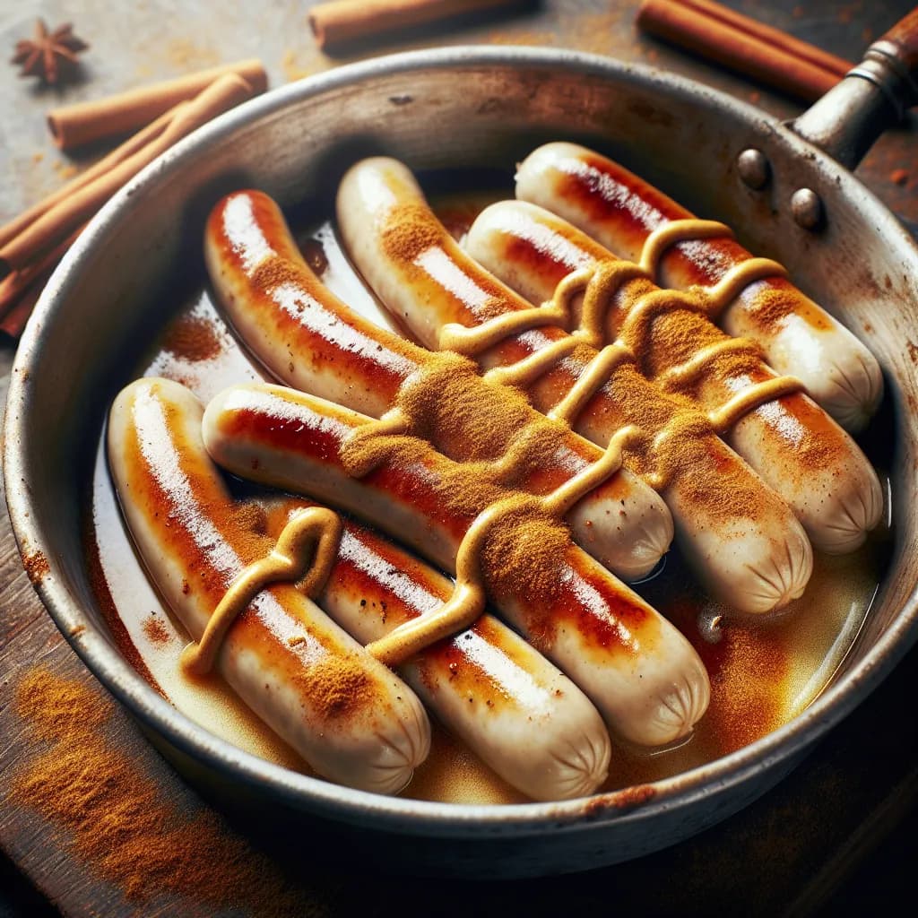 Weißwurstpfanne mit Zimt und süßer Senf