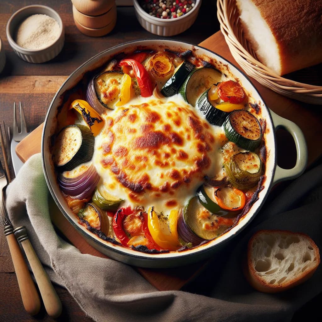 Weichkäse-Gemüseauflauf