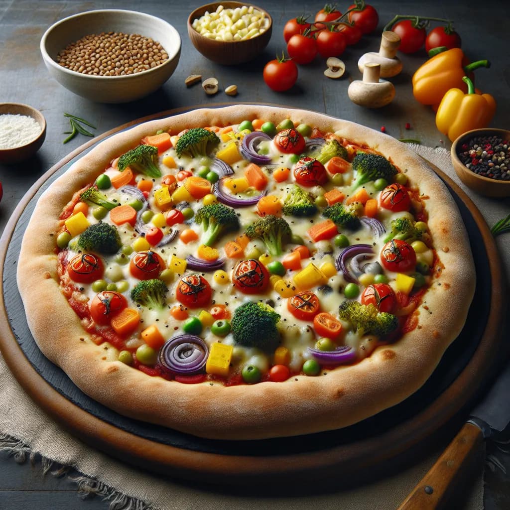 Wheat Flour Veggie Pizza