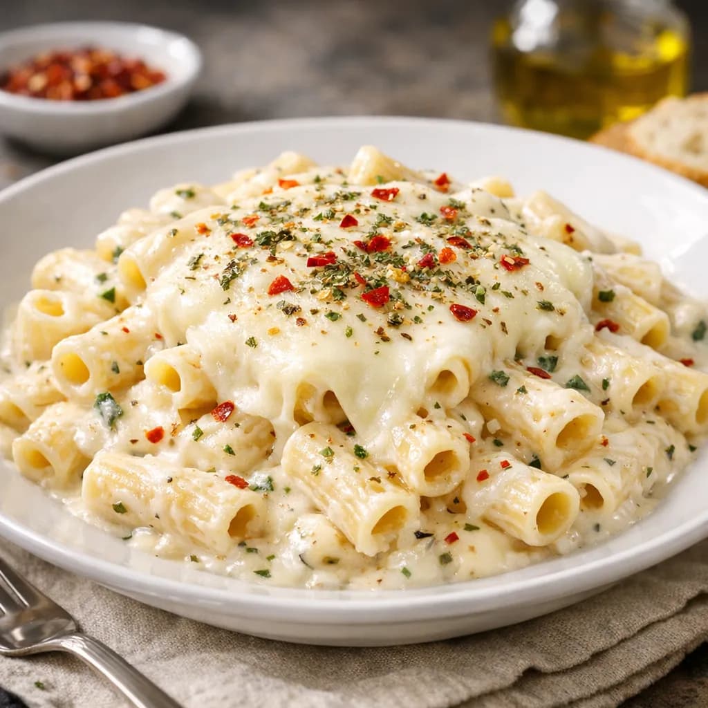 White Sauce Pasta with Mozzarella