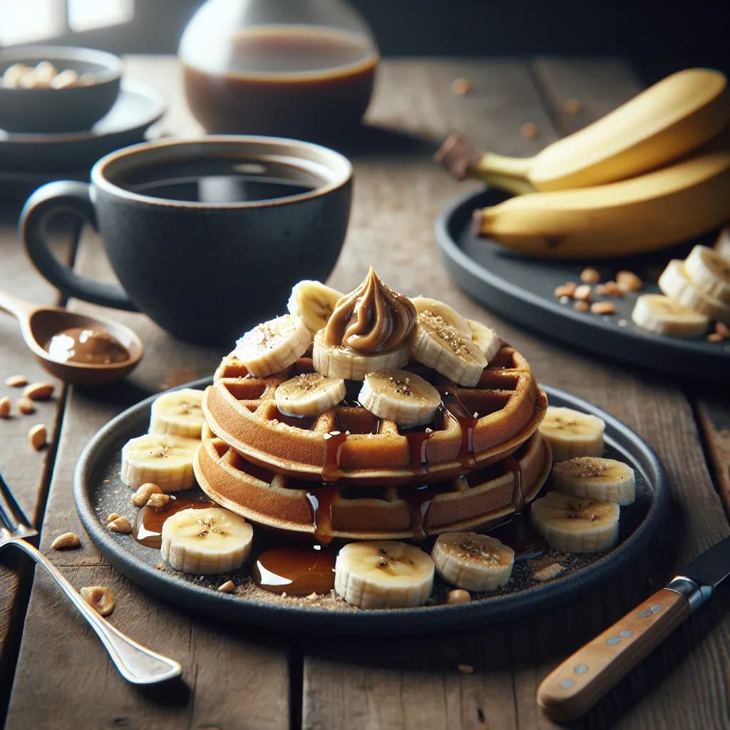 Whole Grain Waffles with Banana and Nut Butter