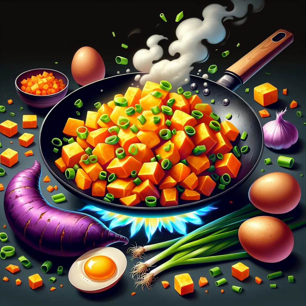Yam and Egg Stir-Fry