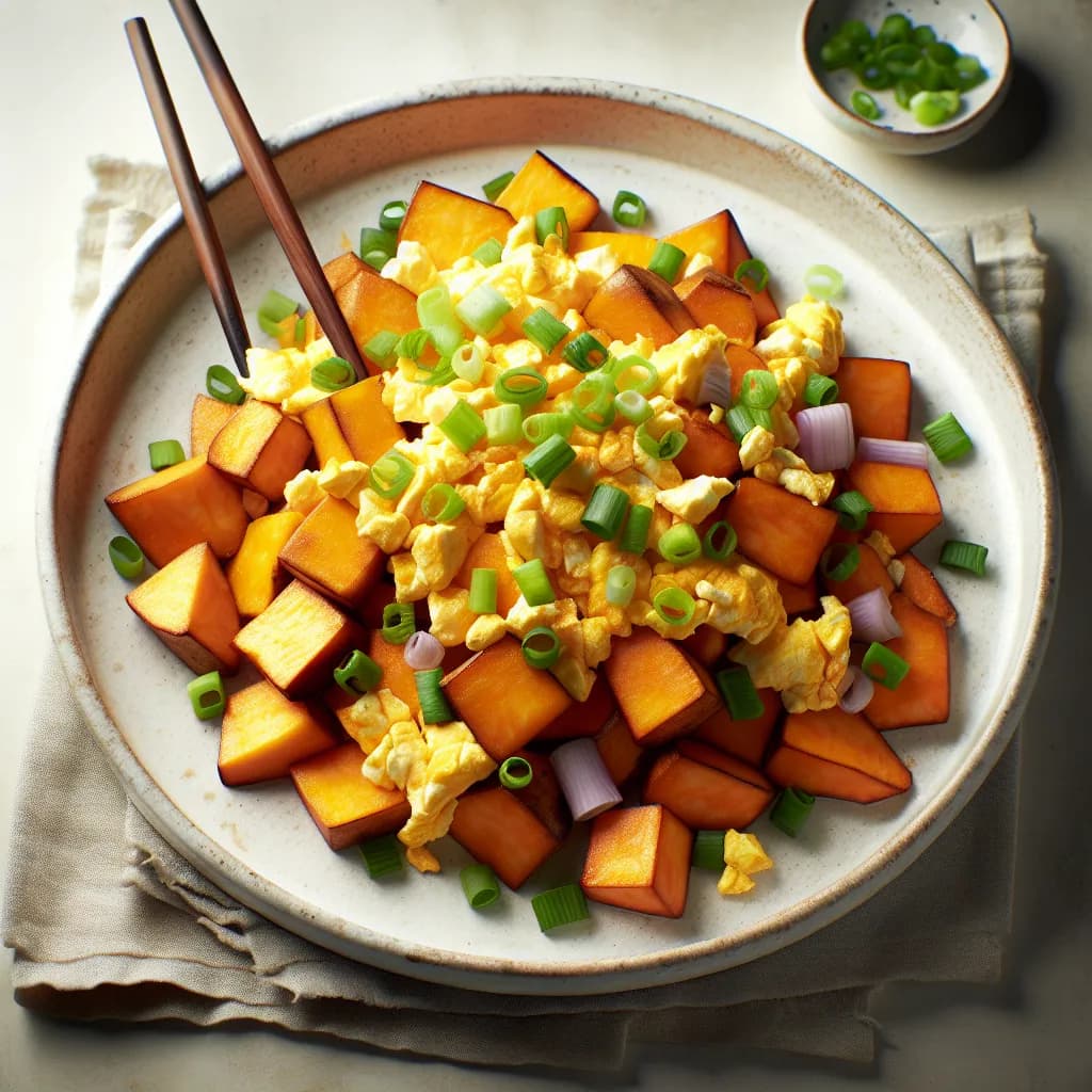 Yam and Egg Stir-fry