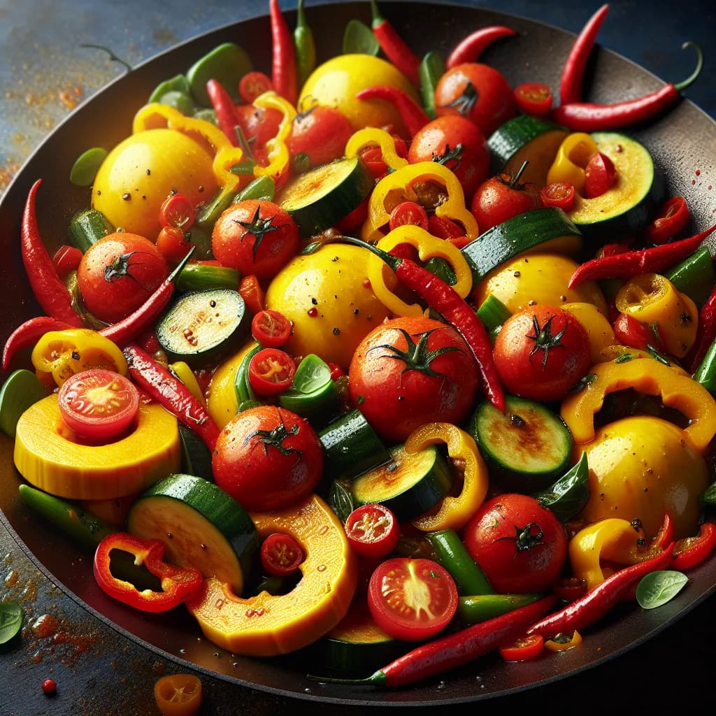 Yellow Squash and Tomato Stir-Fry