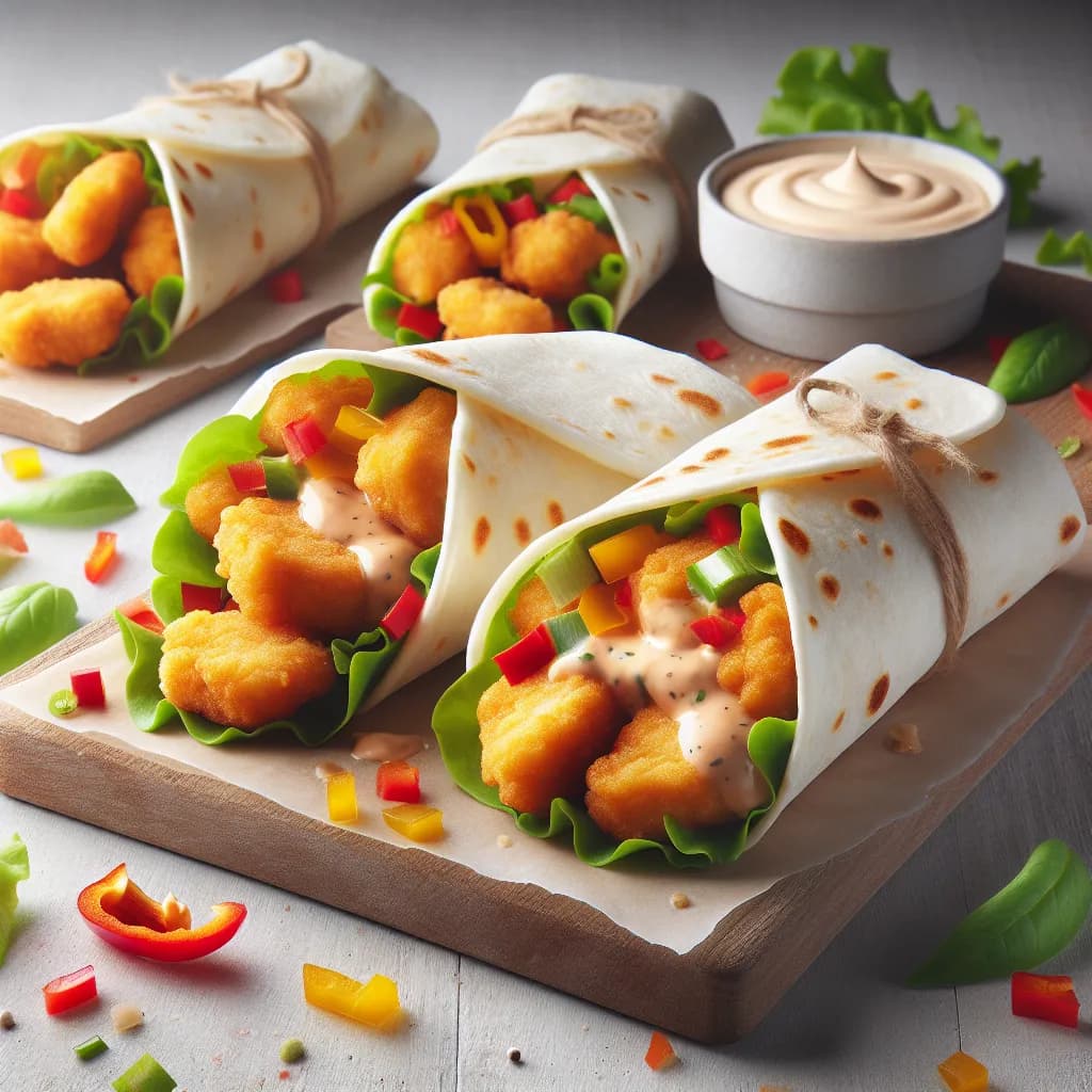 Zesty Chicken Nugget Wraps