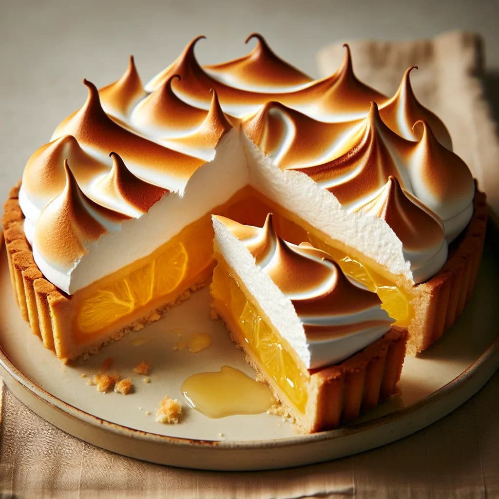 Zitronen-Baiser-Torte