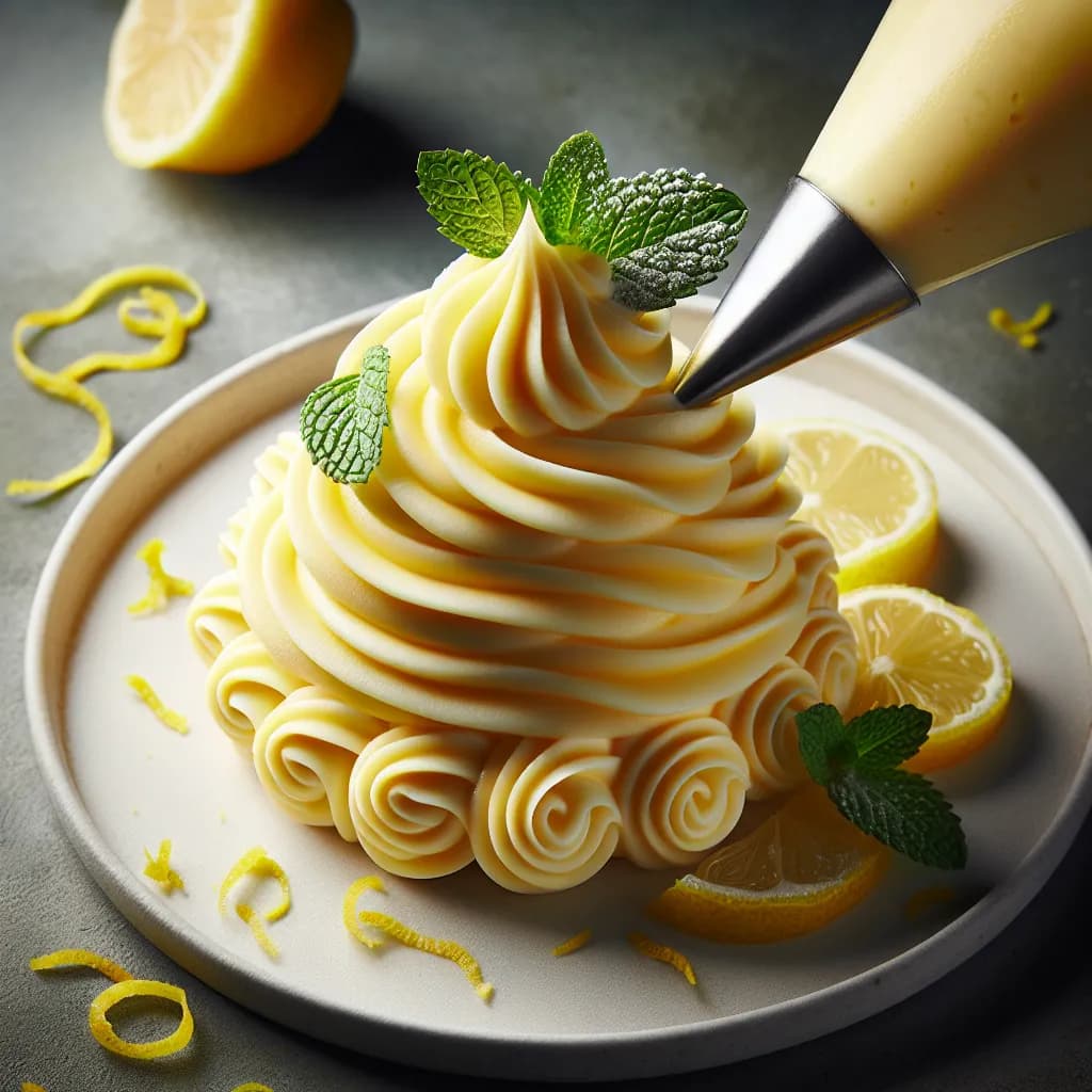 Zitronen-Spritzbeutelcreme