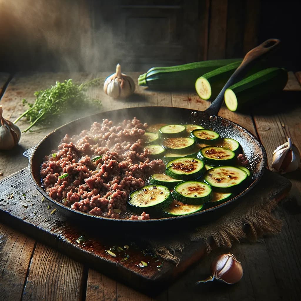 Zucchine e Macinato in Padella