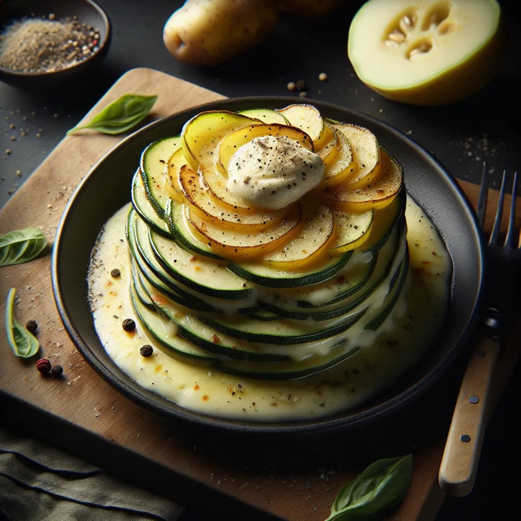 Zucchine e Patate al Forno con Mozzarella
