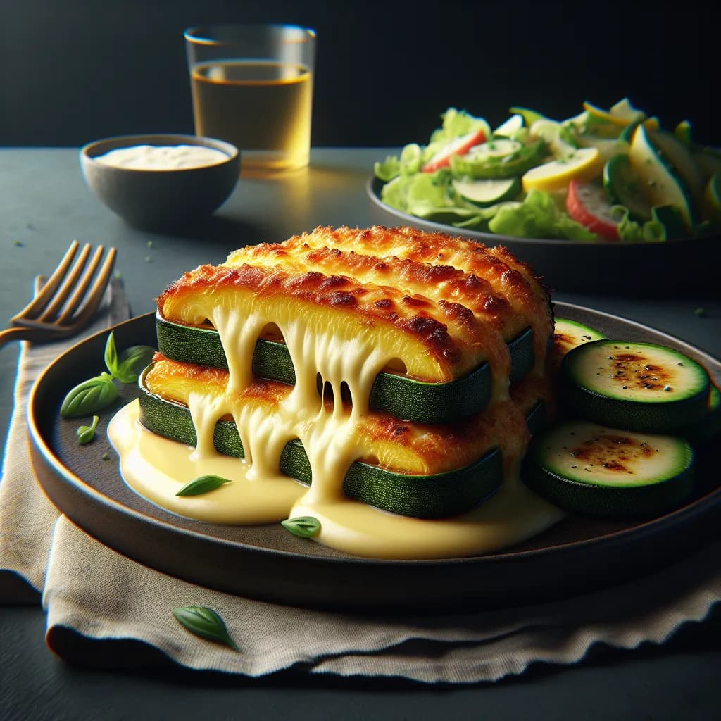 Zucchini Cordon Bleu im Backteig
