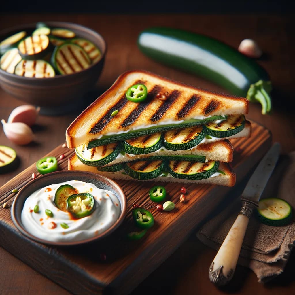 Zucchini Jalapeno Grilled Sandwich