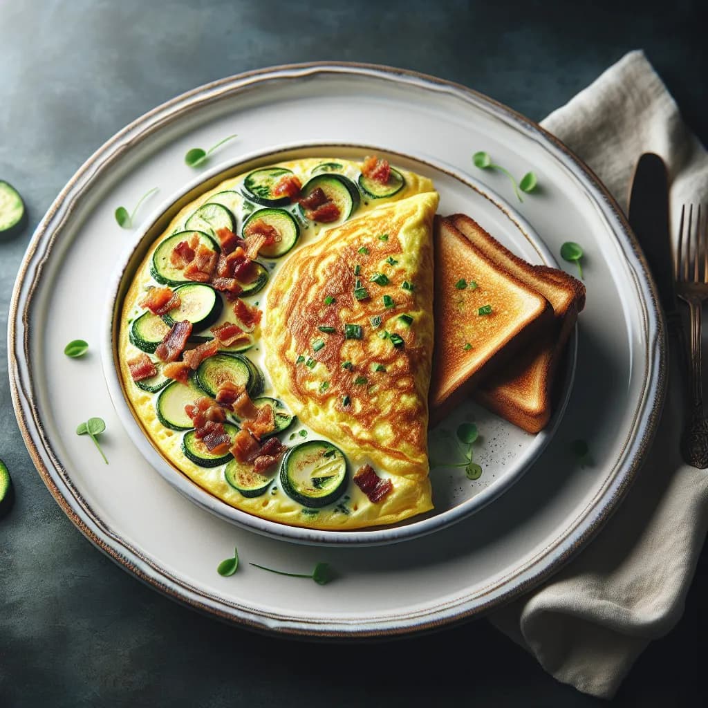 Zucchini and Bacon Omelette