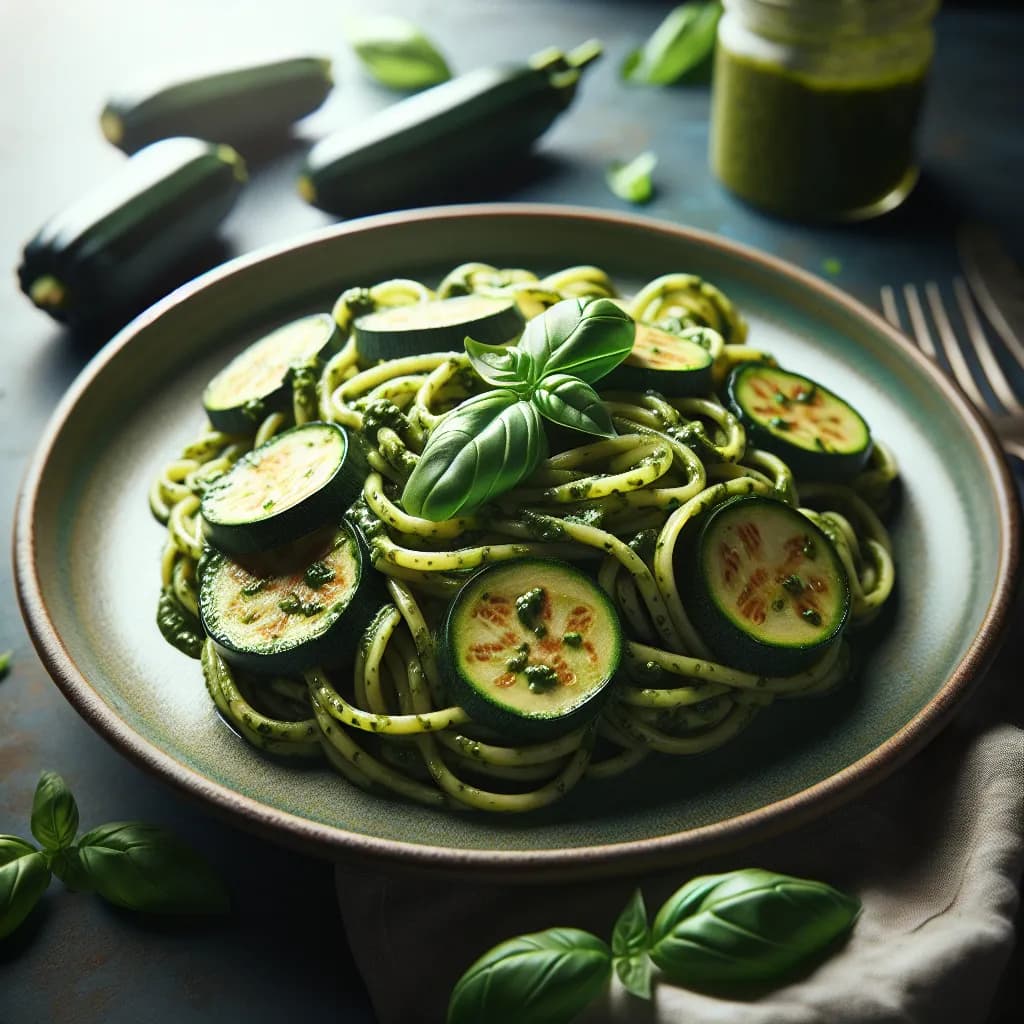 Zucchini and Basil Pesto Pasta