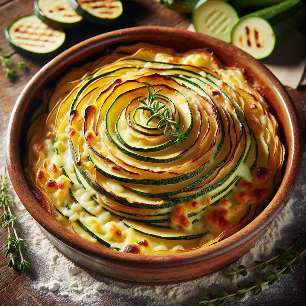 Zucchini-Kartoffel-Auflauf mit Schafskäse