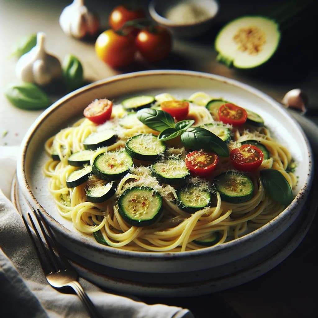 Zucchini-Knoblauch-Pasta