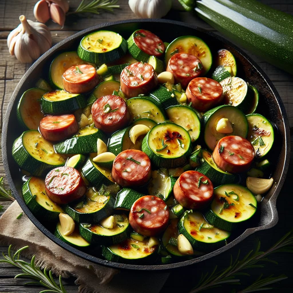 Zucchini-Salsiccia-Pfanne