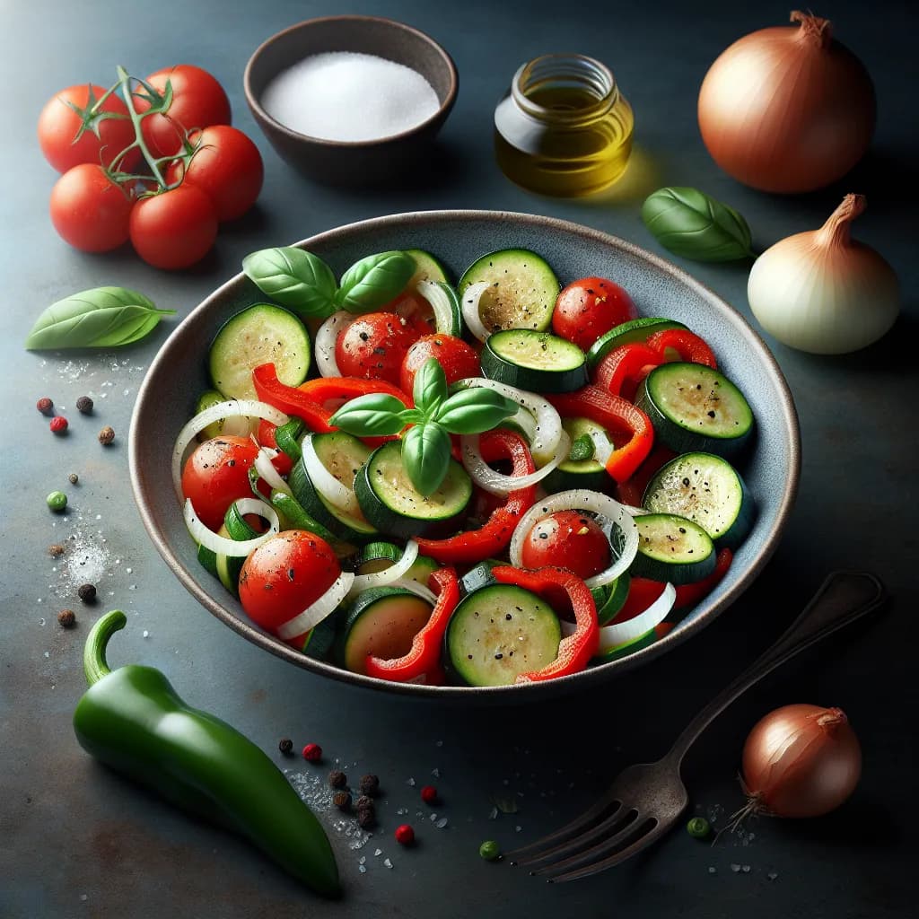 Zuckerfreie Zucchini-Paprika-Pfanne