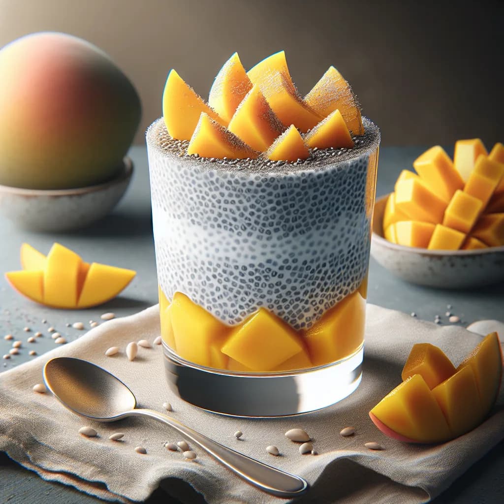 Zuckerfreier Chia-Pudding mit Mango