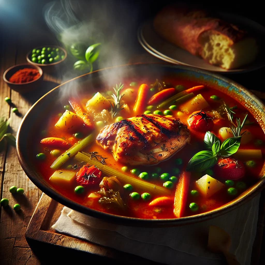 Zuppa Piccante di Pollo e Verdure