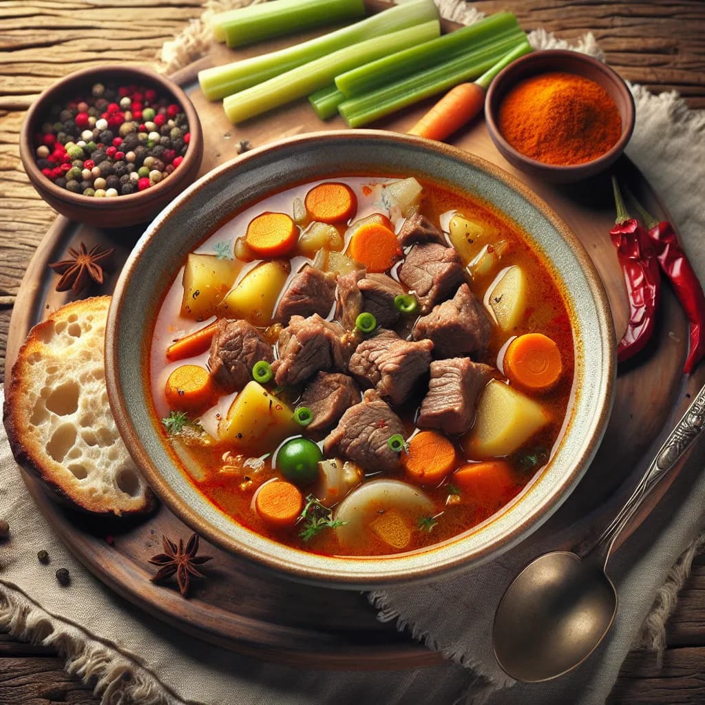 Zuppa di Carne di Vitello Piccante