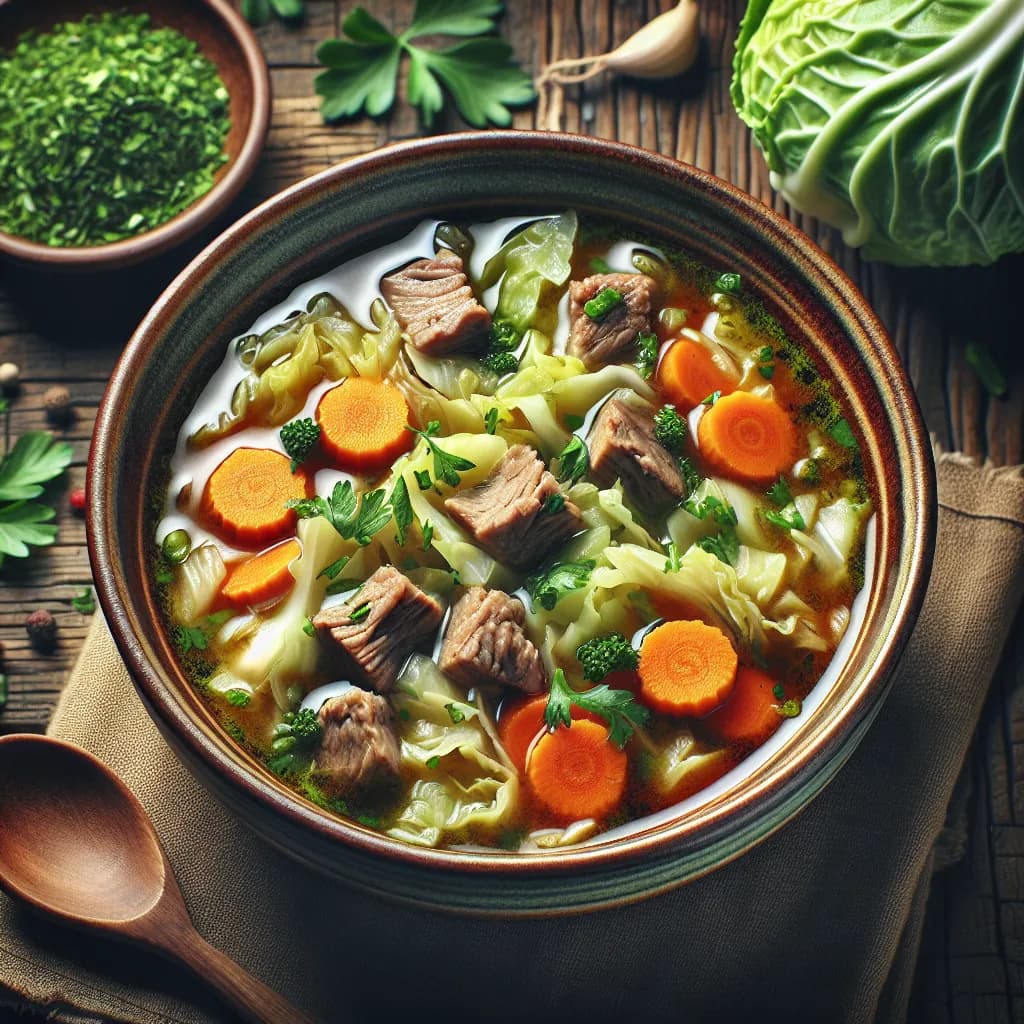 Zuppa di Cavolo e Carota con Carne