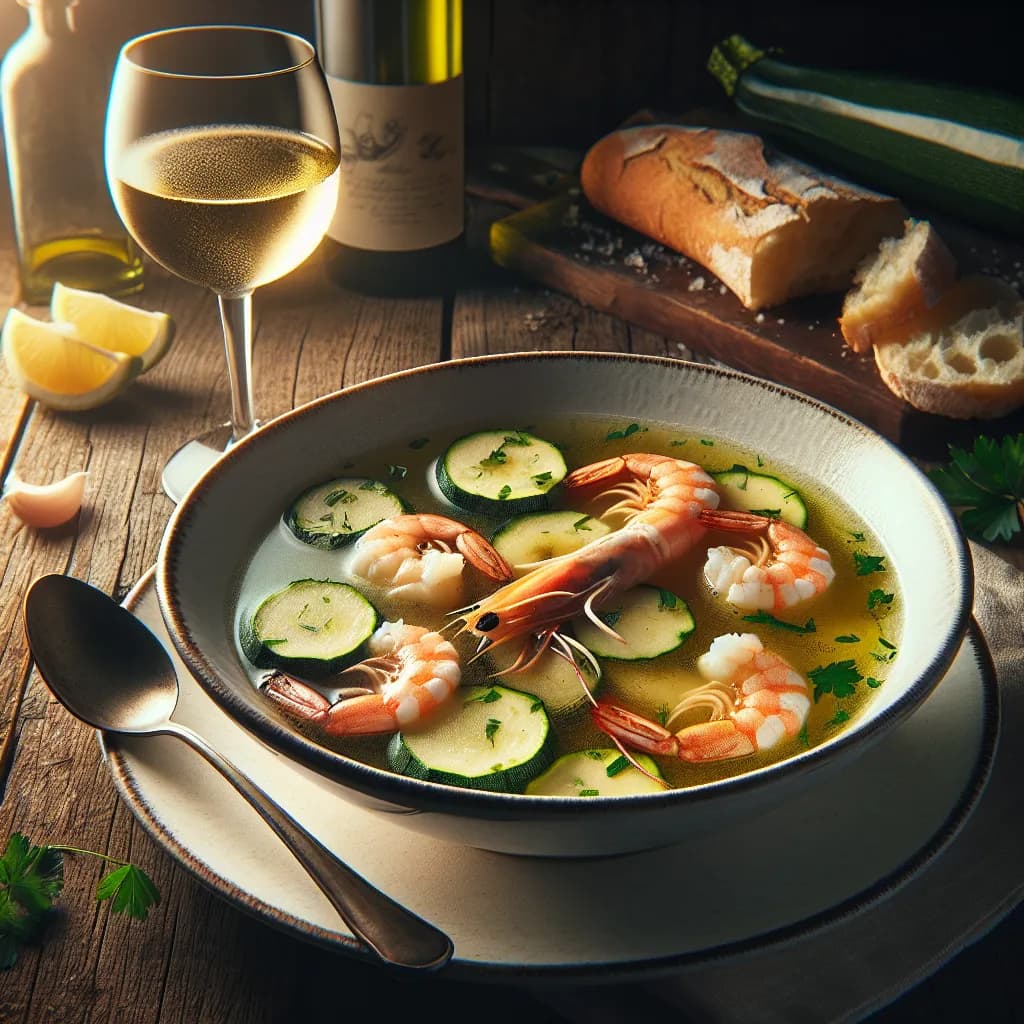 Zuppa di Gamberetti e Zucchine