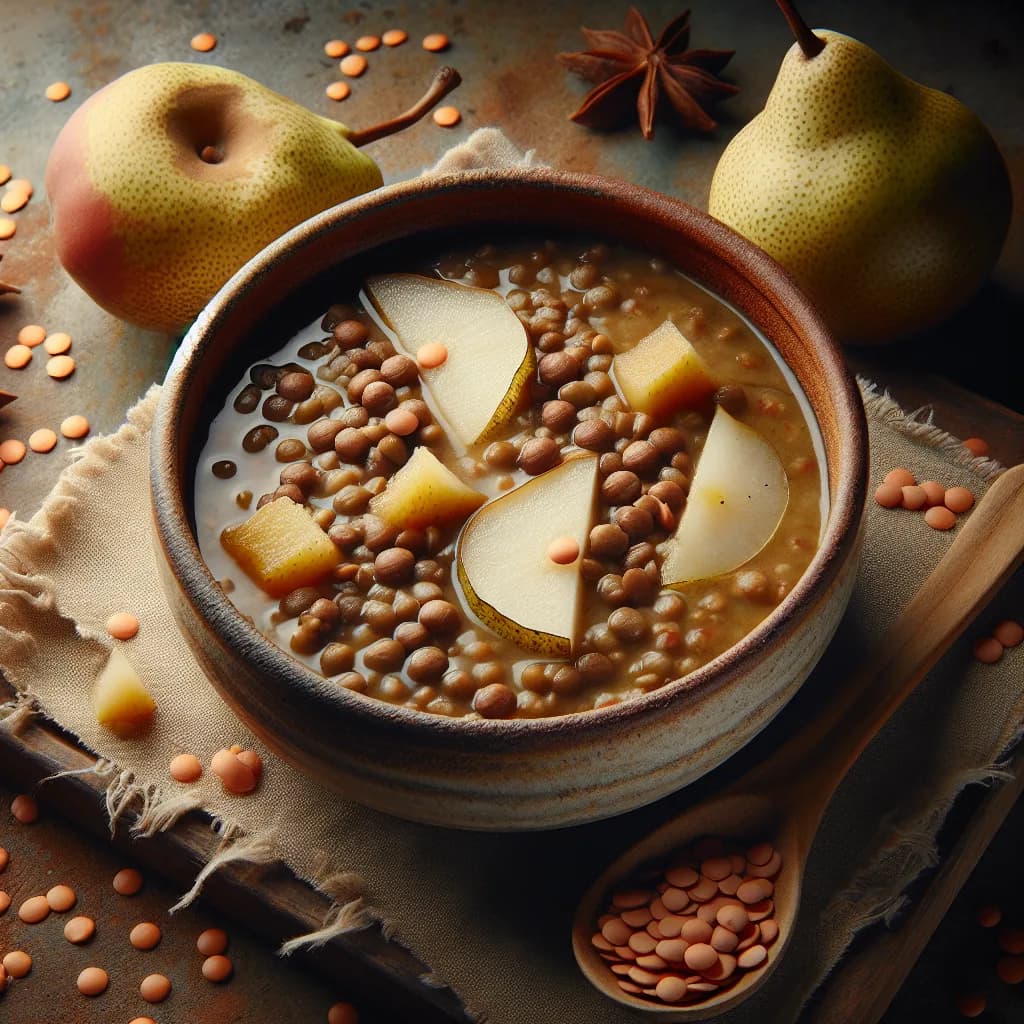 Zuppa di Lenticchie e Pere allo Zenzero