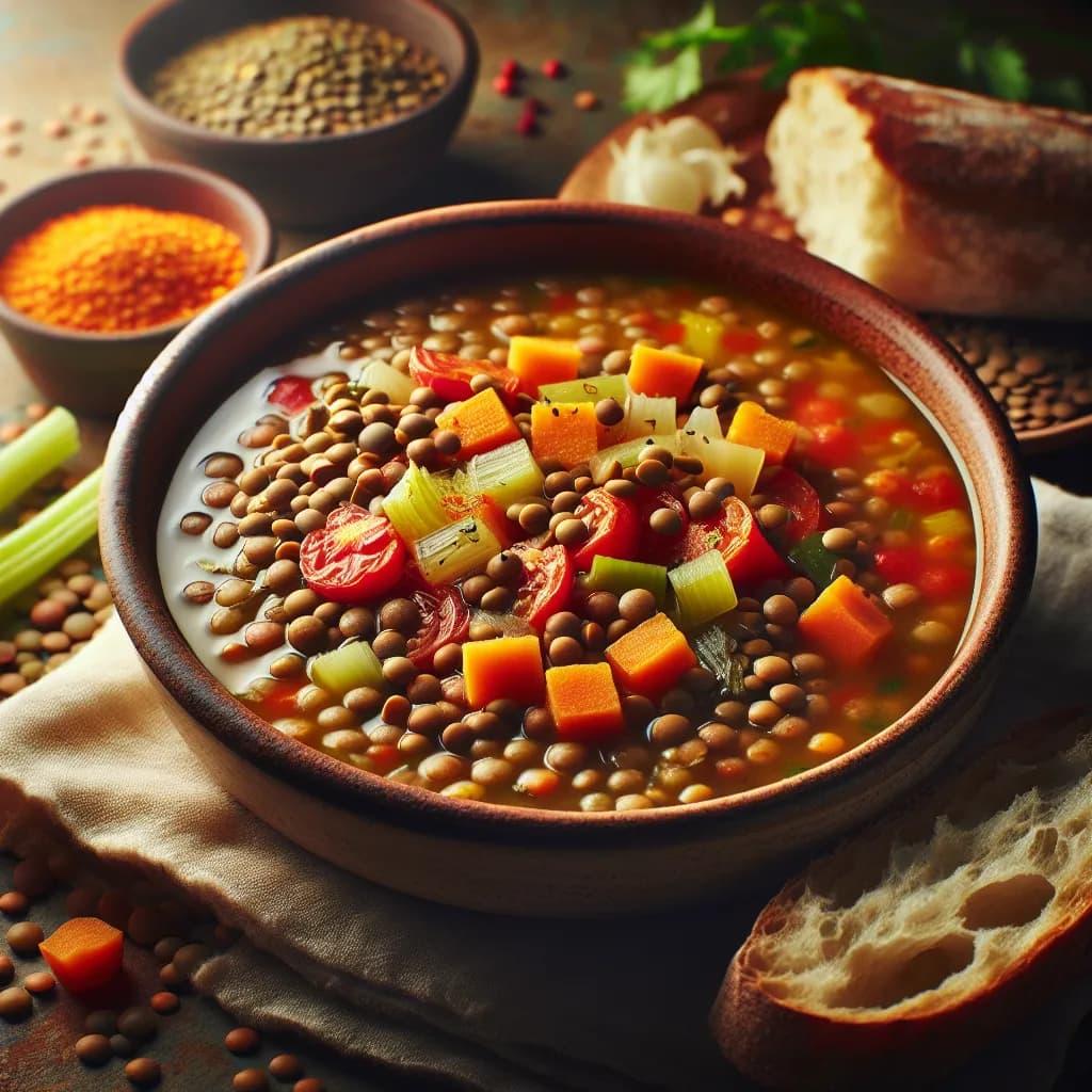 Zuppa di Lenticchie e Verdure