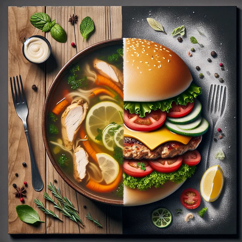 Zuppa di Pollo con Burger